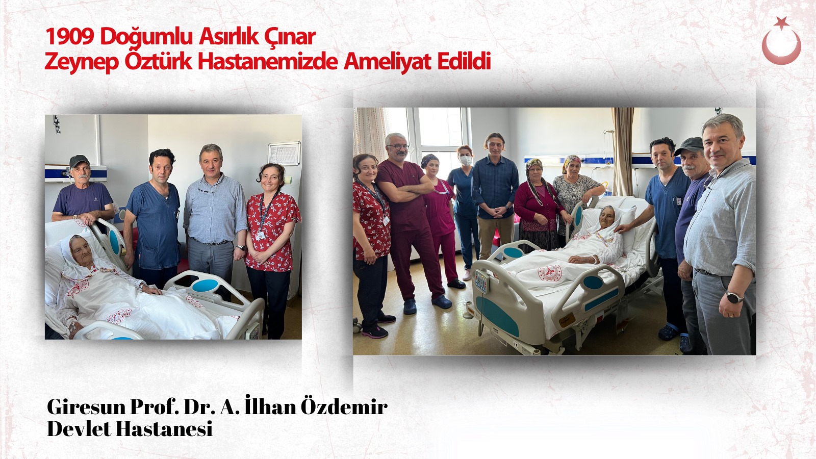 PROF. DR. A. İLHAN ÖZDEMİR DEVLET HASTANESİ’NDE 115 YAŞINDA OLAN ASIRLIK ÇINAR