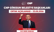 CUMHURİYET HALK PARTİ’Lİ GİRESUN BELEDİYE BAŞKANLARINDAN ORTAK AÇIKLAMA