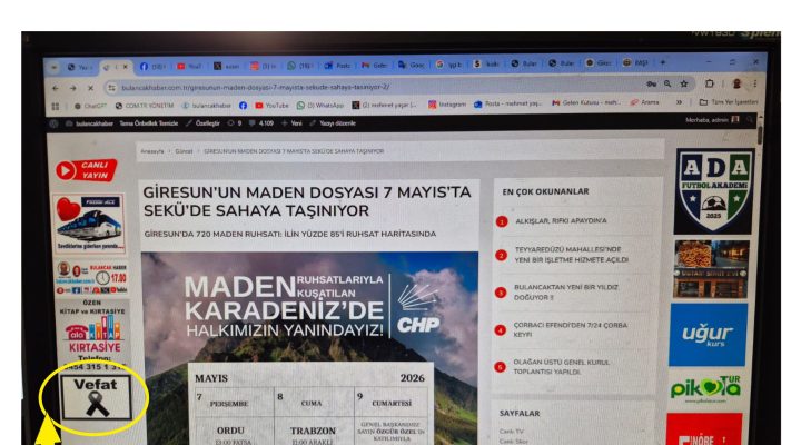 VEFAT İLANLARI TEK TIKLA ERİŞİMDE