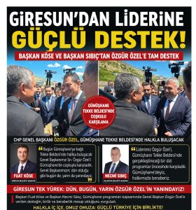 GÜMÜŞHANE’DE BİRLİK FOTOĞRAFI: CHP’Lİ BAŞKANLAR ÖZGÜR ÖZEL’İN YANINDA