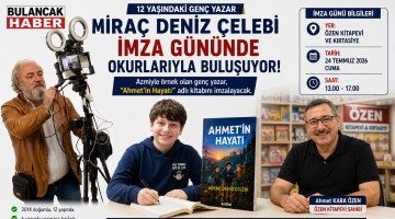 12 YAŞINDAKİ MİRAÇ DENİZ ÇELEBİ İMZA GÜNÜNDE OKURLARIYLA BULUŞUYOR!
