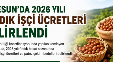 GİRESUN’DA 2026 YILI FINDIK İŞÇİ ÜCRETLERİ AÇIKLANDI