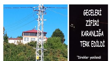 YENİLENEN DİREKLER VAR, AYDINLATMA YOK! SARAÇLI MAHALLESİ KARANLIĞA TERK EDİLDİ