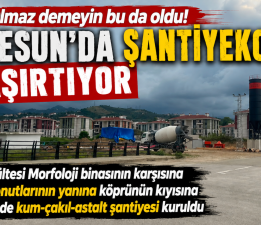 GİRESUN’DA KRİTİK NOKTADA DİKKAT ÇEKEN ŞANTİYE: BU ŞANTİYEYE KİM İZİN VERDİ?