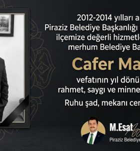 BAŞKAN AYYILDIZ’DAN MERHUM BELEDİYE BAŞKANI CAFER MAVİ İÇİN ANMA MESAJI
