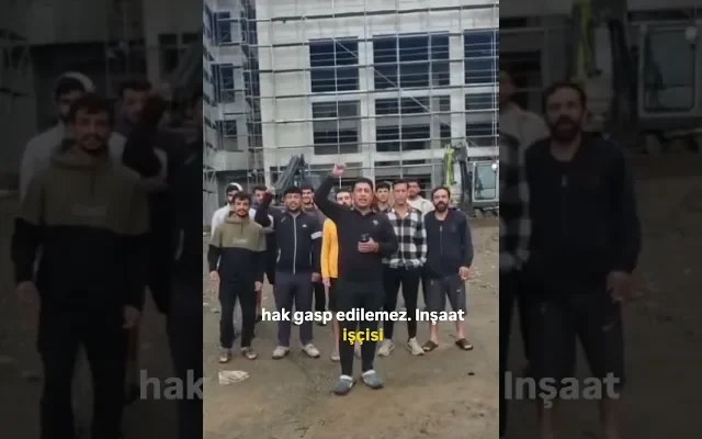 GİRESUN ADALET BİNASI ŞANTİYESİNDE İŞÇİLERDEN ÜCRET EYLEMİ